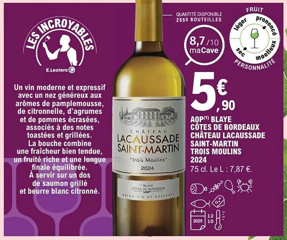Château Lacaussade Saint-Martin Trois Moulins 2024