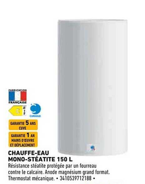 CHAUFFE-EAU MONO-STÉTITE 150 L