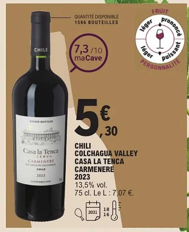 Chili Colchagua Valley Casa La Tenca Carmenere 2023