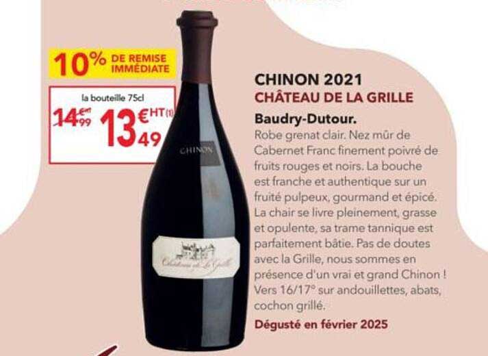 CHINON 2021 CHÂTEAU DE LA GRILLE