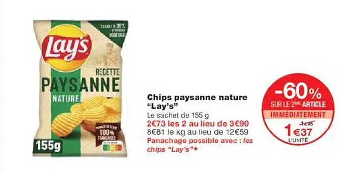 Chips paysanne nature "Lay's"