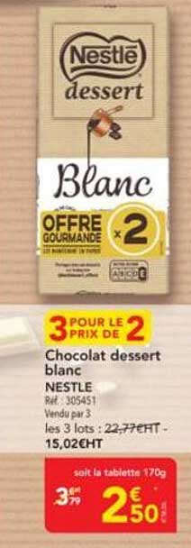 Chocolat dessert blanc