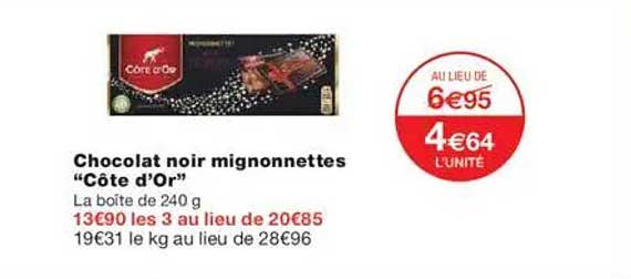 Chocolat noir mignonnettes “Côte d’Or”