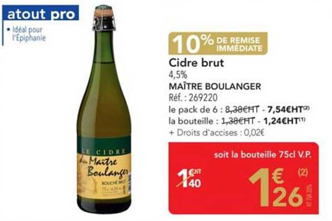Cidre brut 4,5% MAÎTRE BOULANGER