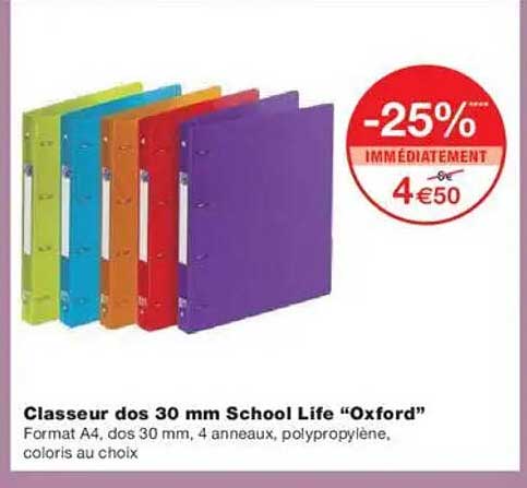 Classeur dos 30 mm School Life “Oxford”