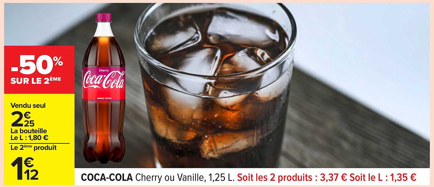 Coca-Cola Cherry ou Vanille, 1,25 L