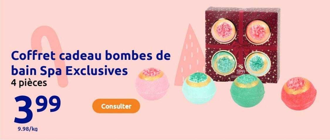 Coffret cadeau bombes de bain Spa Exclusives 4 pièces