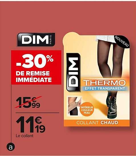 COLLANT CHAUD DIM THERMO EFFET TRANSPARENT