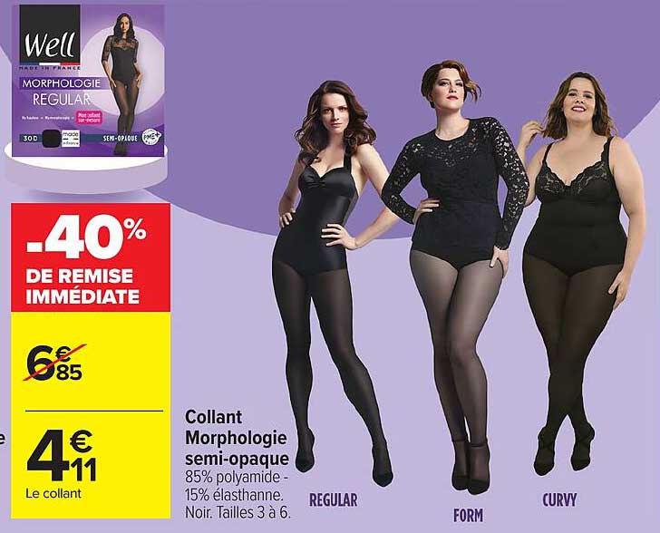 Collant Morphologie semi-opaque