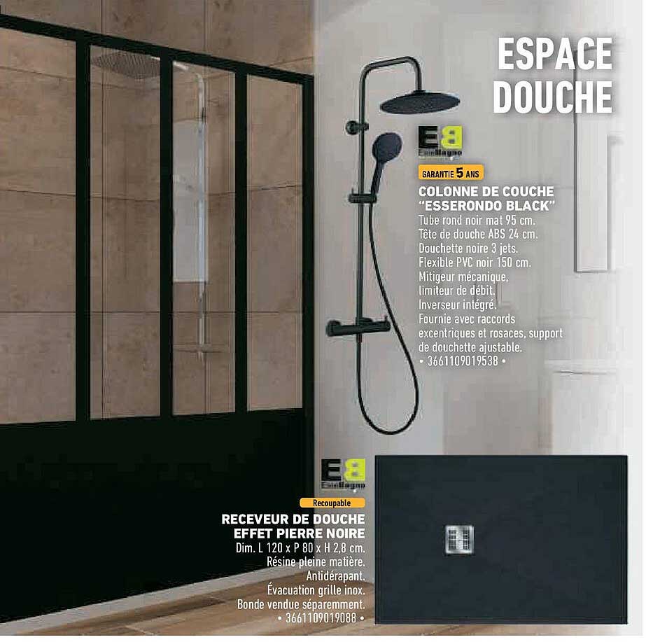 Colonne de douche “ESSERONDO BLACK”