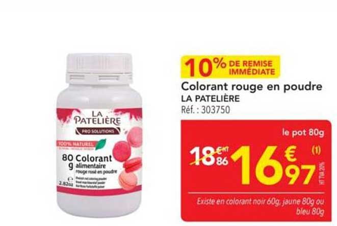 Colorant rouge en poudre LA PATELIÈRE