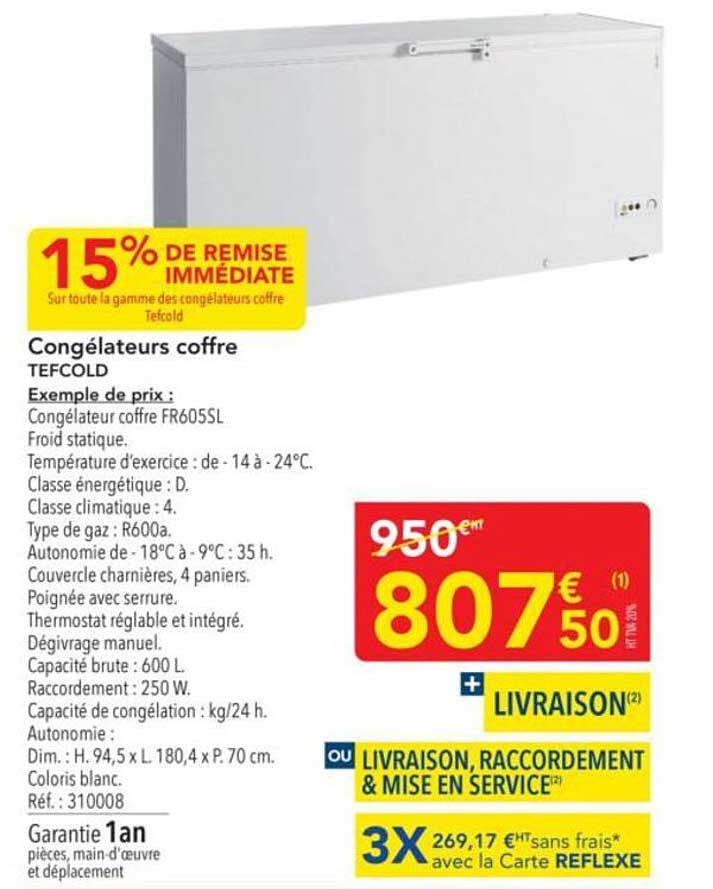 Congélateurs coffre TEFCOLD