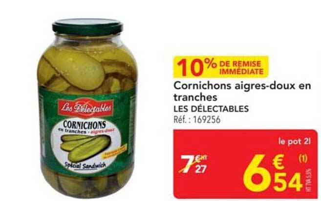 Cornichons aigres-doux en tranches