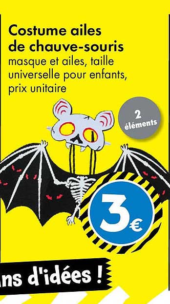 Costume ailes de chauve-souris
