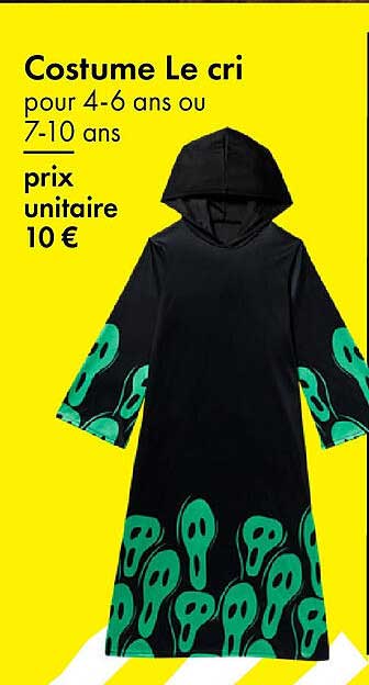 Costume Le cri pour 4-6 ans ou 7-10 ans