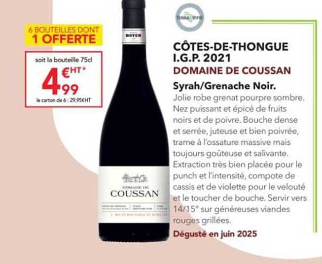 CÔTES-DE-THONGUE I.G.P. 2021 DOMAINE DE COUSSAN
