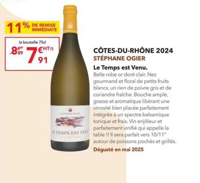 CÔTES-DU-RHÔNE 2024 STÉPHANE OGIER - Le Temps est Venu
