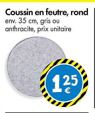 Coussin en feutre, rond
