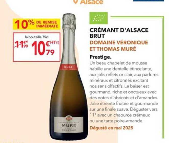 CRÉMANT D'ALSACE BRUT DOMAINE VÉRONIQUE ET THOMAS MURÉ