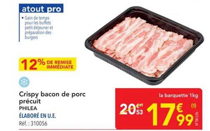 Crispy bacon de porc précuit