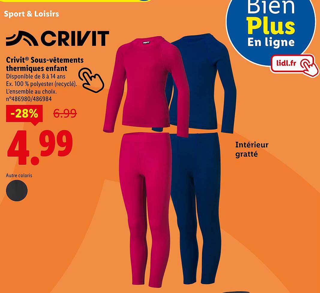Crivit® Sous-vêtements thermiques enfant