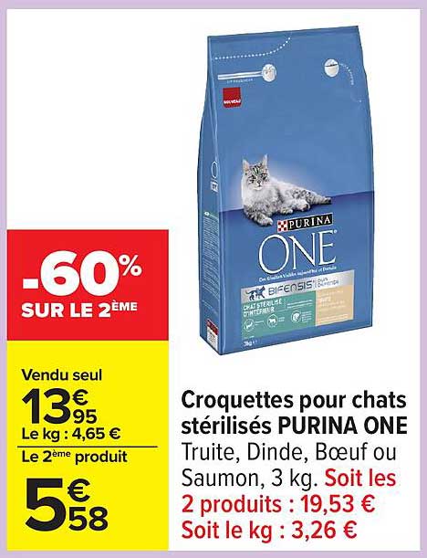 Croquettes pour chats stérilisés PURINA ONE