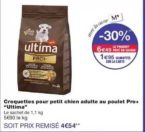 Croquettes pour petit chien adulte au poulet Pro+ "Ultima"