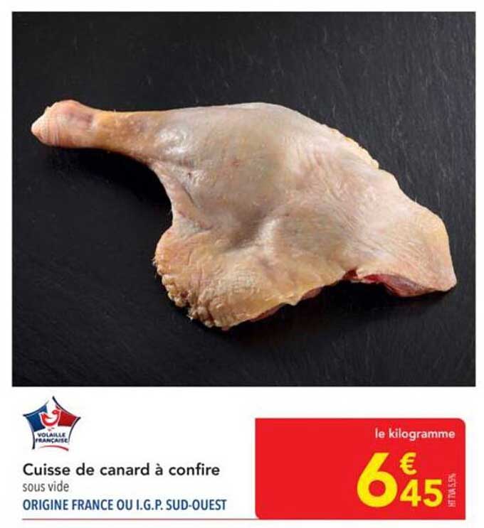 Cuisse de canard à confire sous vide