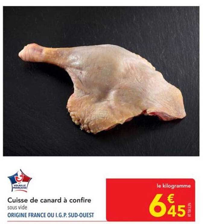 Cuisse de canard à confire sous vide
