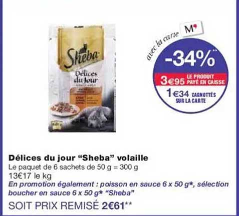 Délices du jour “Sheba” volaille