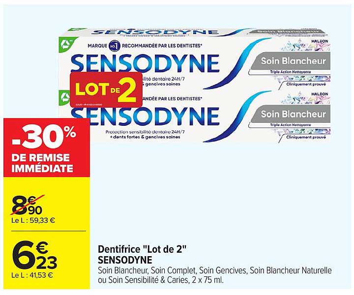 Dentifrice "Lot de 2" SENSODYNE