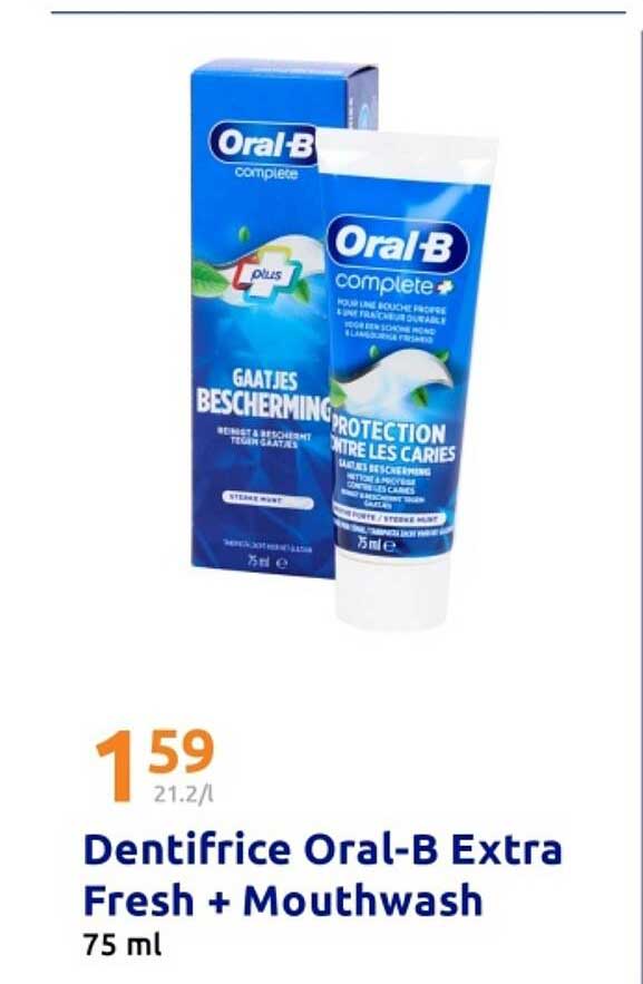 Dentifrice Oral-B Extra Fresh + Mouthwash