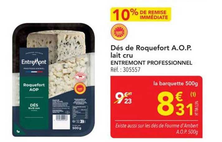 Dés de Roquefort A.O.P. lait cru
