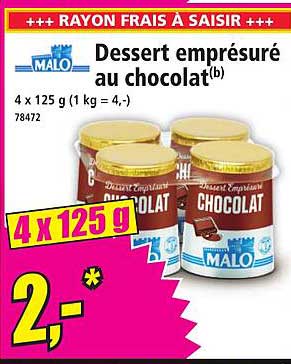 Dessert emprésuré au chocolat