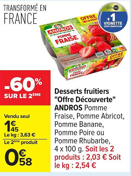 Desserts fruitiers "Offre Découverte" ANDROS