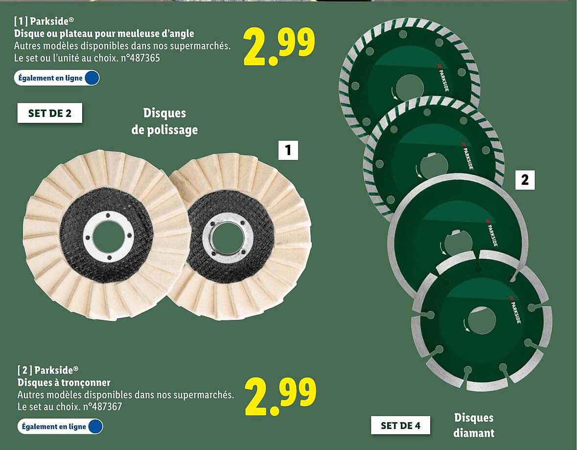 Disque ou plateau pour meuleuse d’angle