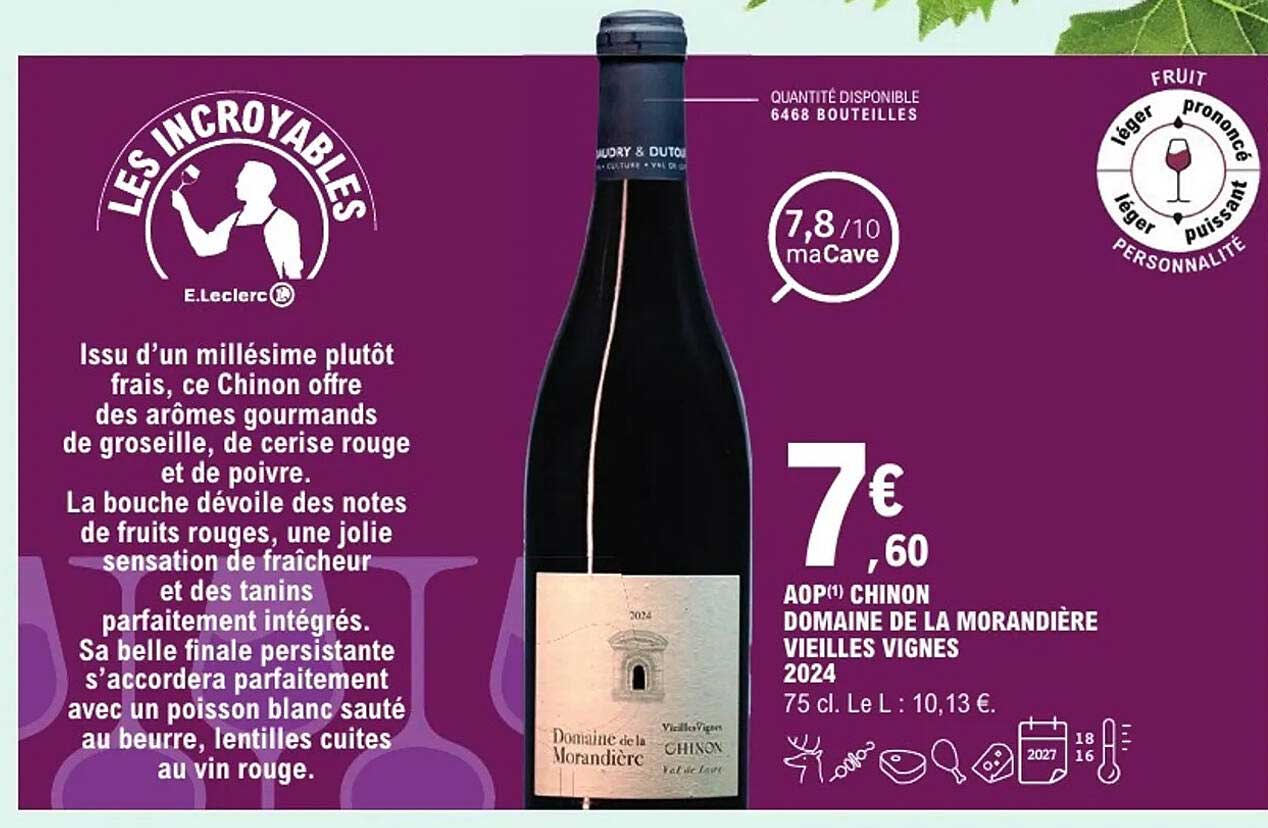 Domaine de la Morandiere Vieilles Vignes 2024 AOP Chinon