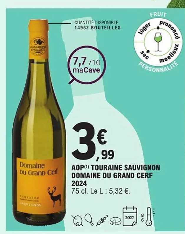 Domaine du Grand Cerf AOP Touraine Sauvignon 2024