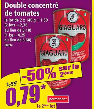 Double concentré de tomates