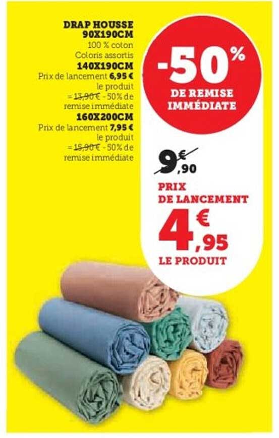 DRAP HOUSSE 90X190CM