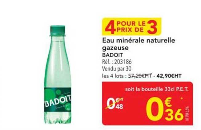 Eau minérale naturelle gazeuse BADOIT