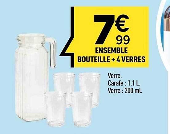 ENSEMBLE BOUTEILLE + 4 VERRES