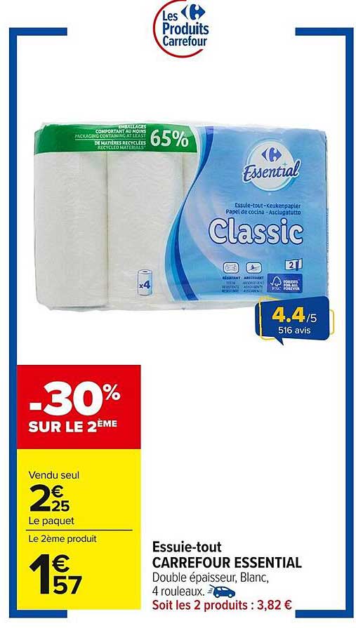 Essuie-tout CARREFOUR ESSENTIAL