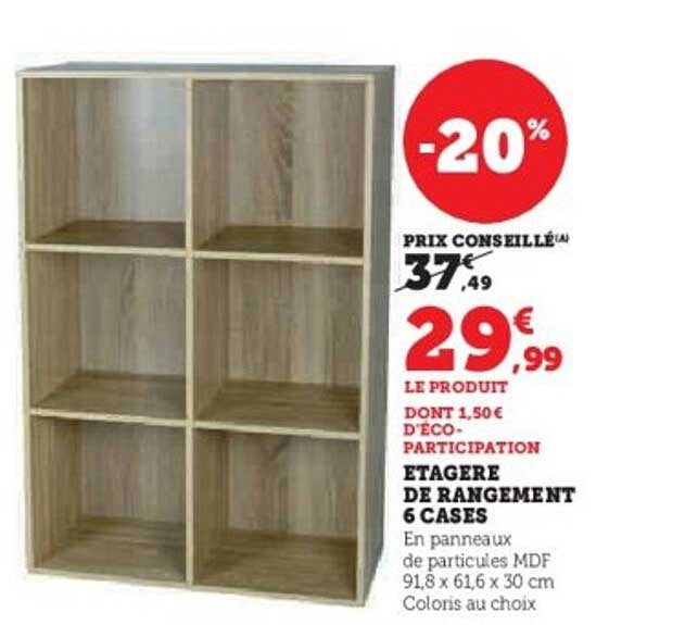 ETAGERE DE RANGEMENT 6 CASES