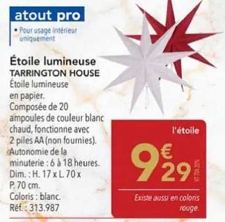 Étoile lumineuse TARRINGTON HOUSE