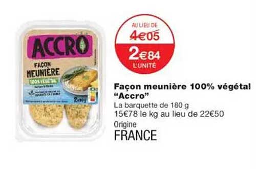 Façon meunière 100% végétal “Accro”