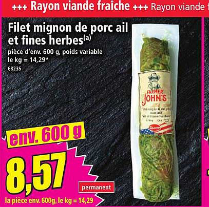 Filet mignon de porc ail et fines herbes