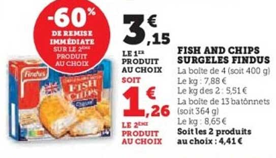FISH AND CHIPS SURGELES FINDUS