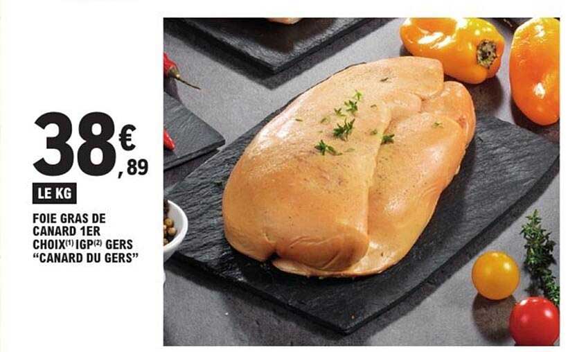 Foie gras de canard 1er choix IGP Gers "Canard du Gers"