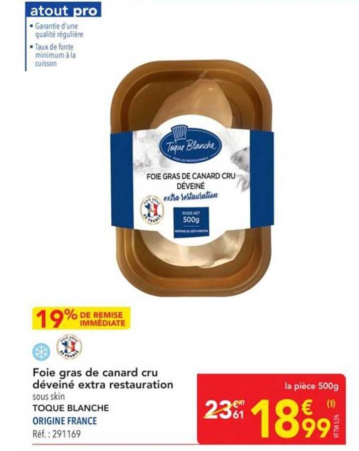 Foie gras de canard cru déveiné extra restauration